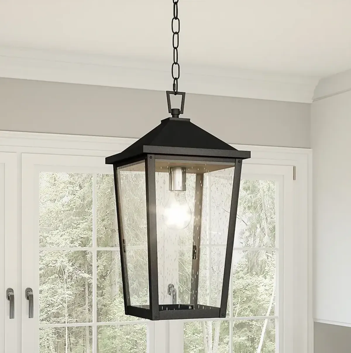 Quoizel Stoneleigh 18 3/4"H Mottled Black Outdoor Mini-Pendant Light