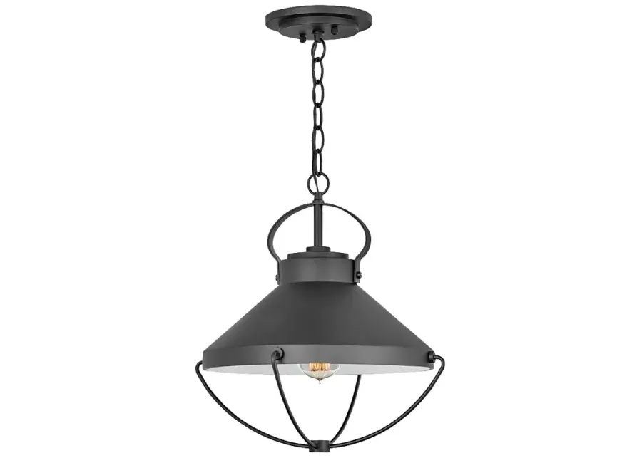 Crew 15 3/4" High Black Outdoor Hanging Light