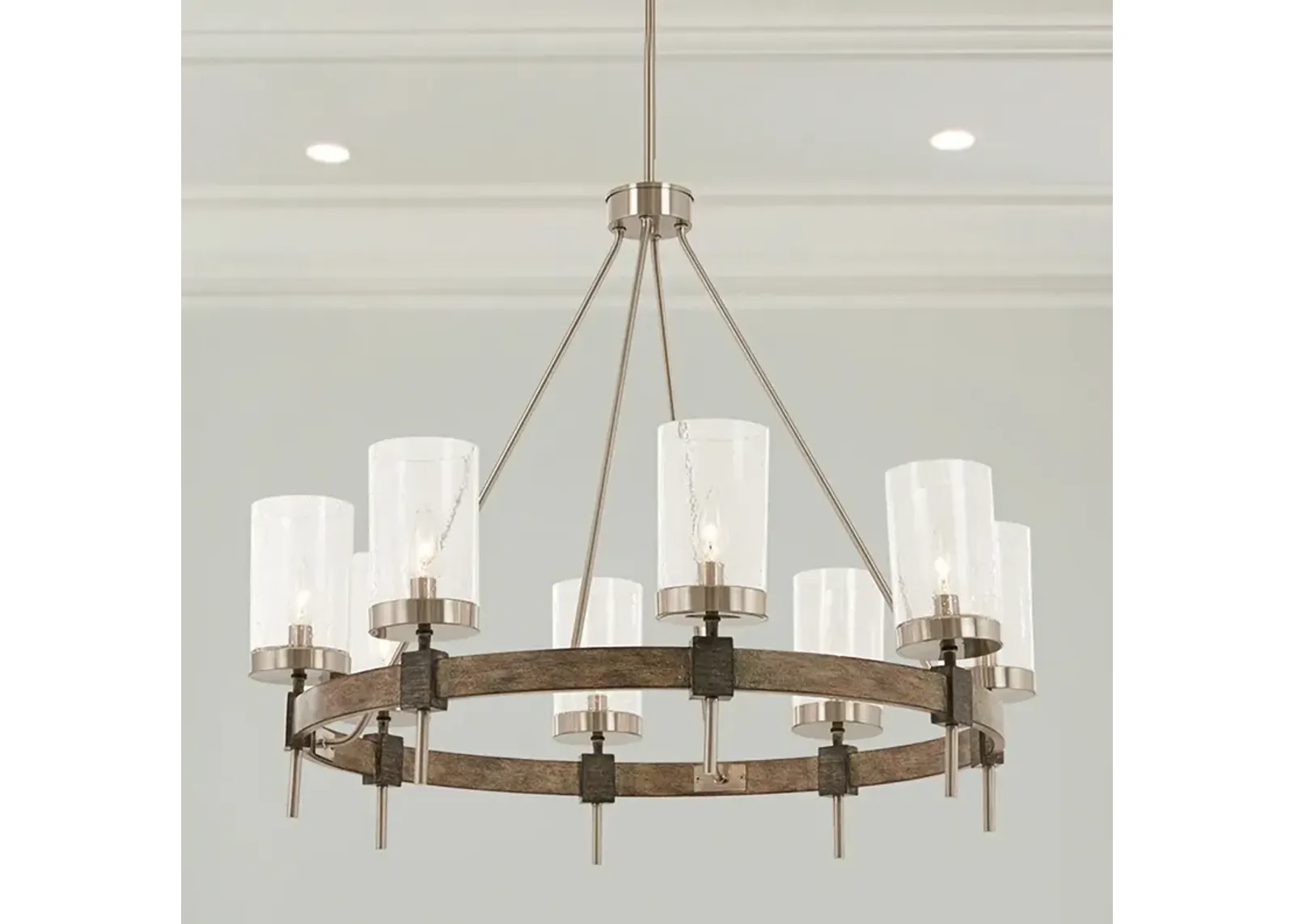 Bridlewood 32" Wide Nickel Stone Gray 8-Light Chandelier