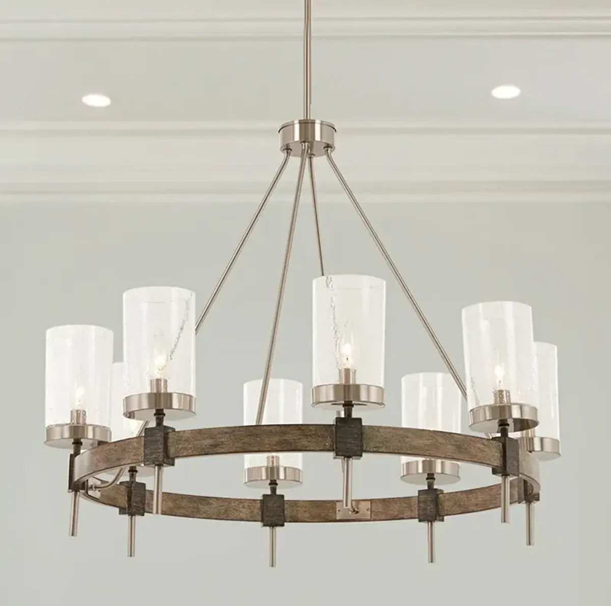 Bridlewood 32" Wide Nickel Stone Gray 8-Light Chandelier