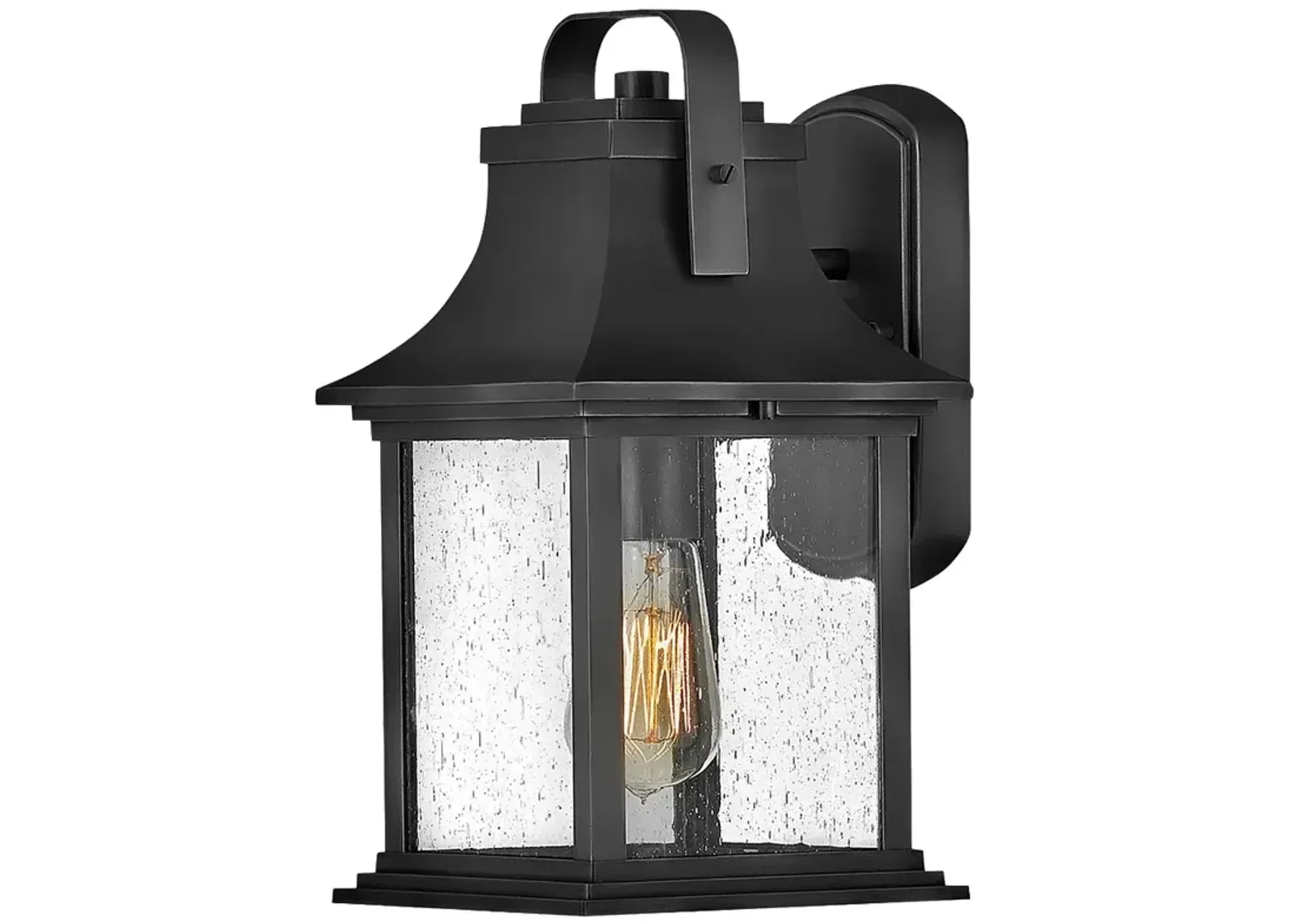 Hinkley Grant 13 3/4" High Textured Black Outdoor Wall Light