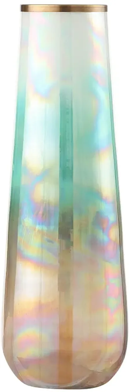 Rowan 22" High Iridescent Multi-Hued Glass Vase