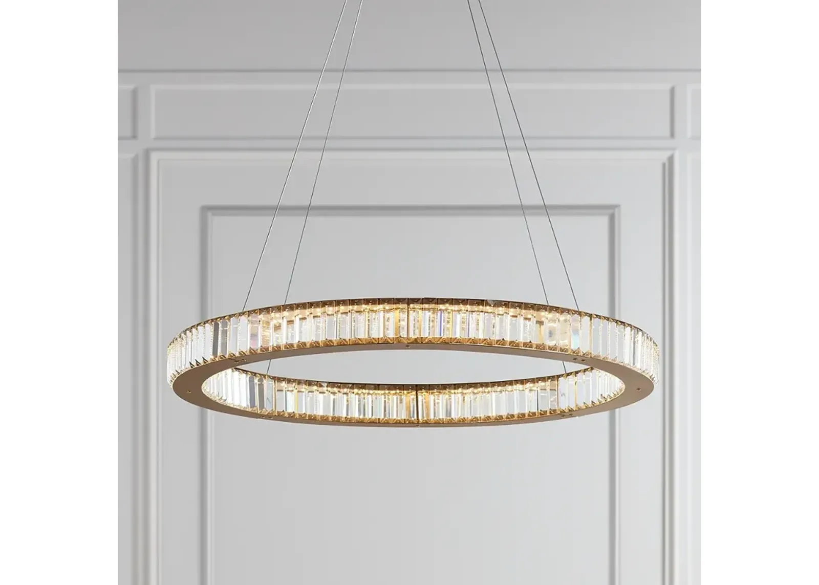 Possini Euro Vesta 35 1/2" Wide Gold Crystal LED Pendant Chandelier