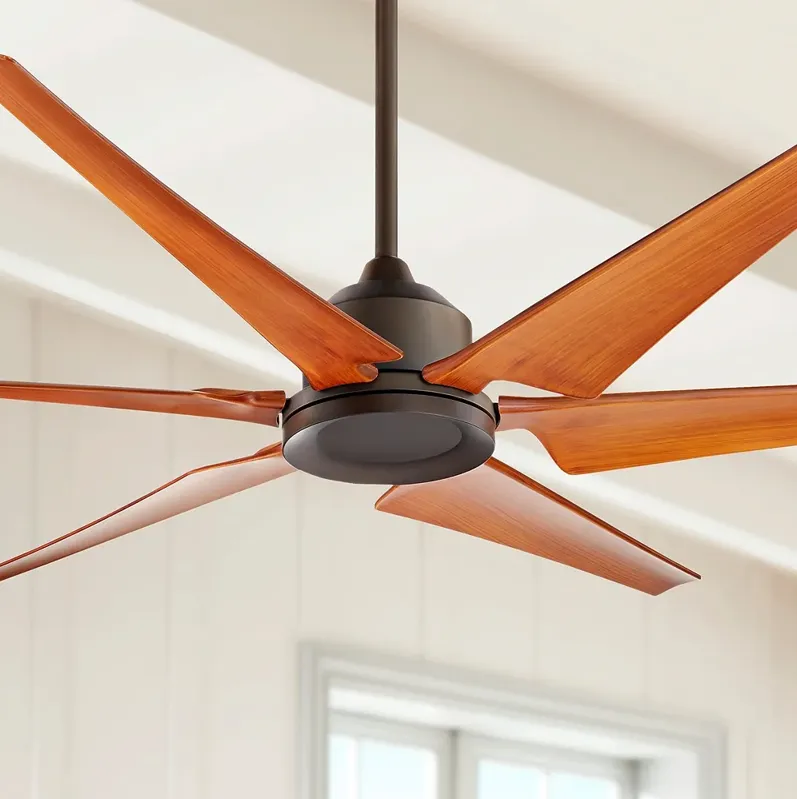 72" Power Hawk Oil-Rubbed Bronze Damp Outdoor Ceiling Fan with Remote