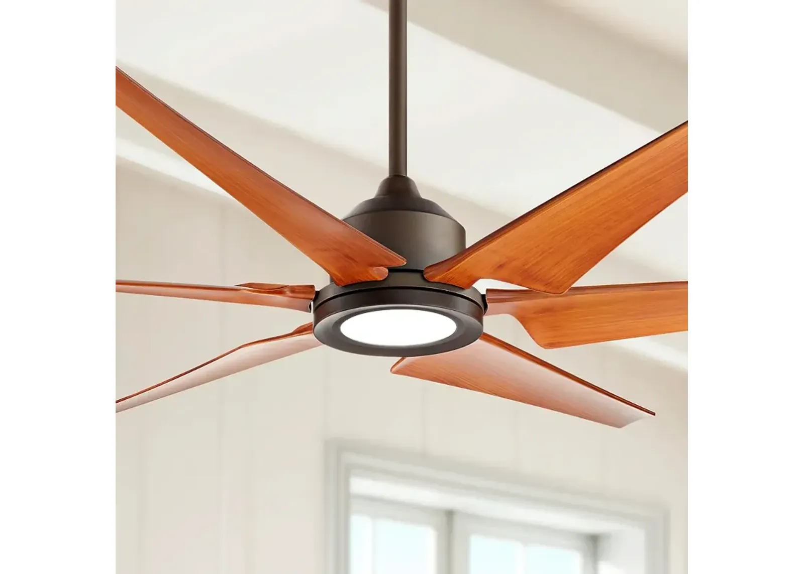 72" Power Hawk Oil-Rubbed Bronze LED Damp Rated Fan with Remote