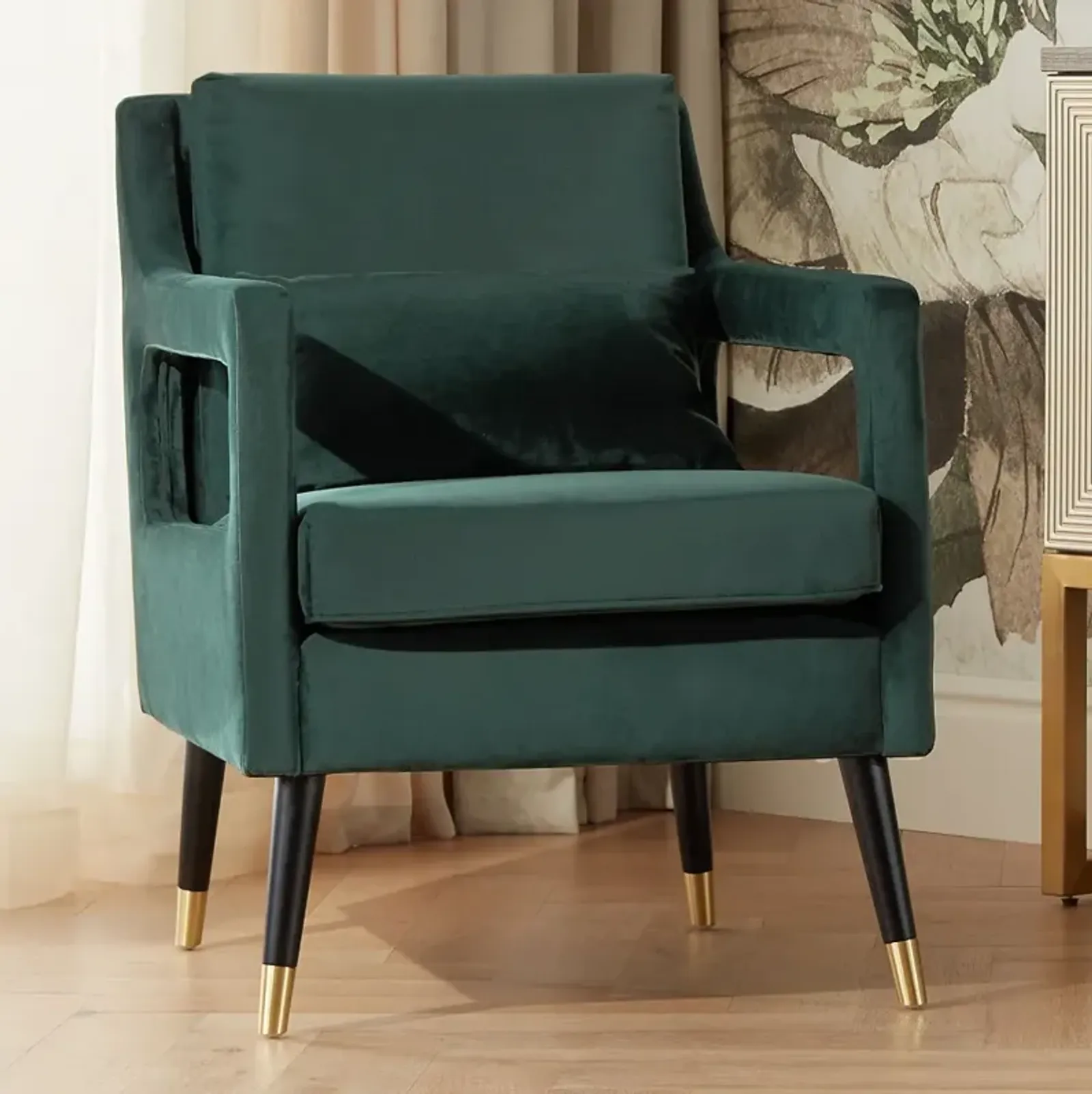 Tilman Hunter Green Modern Accent Chair