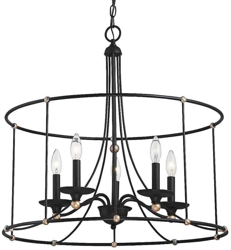 Westchester County 25" Wide Sand Coal 5-Light Chandelier