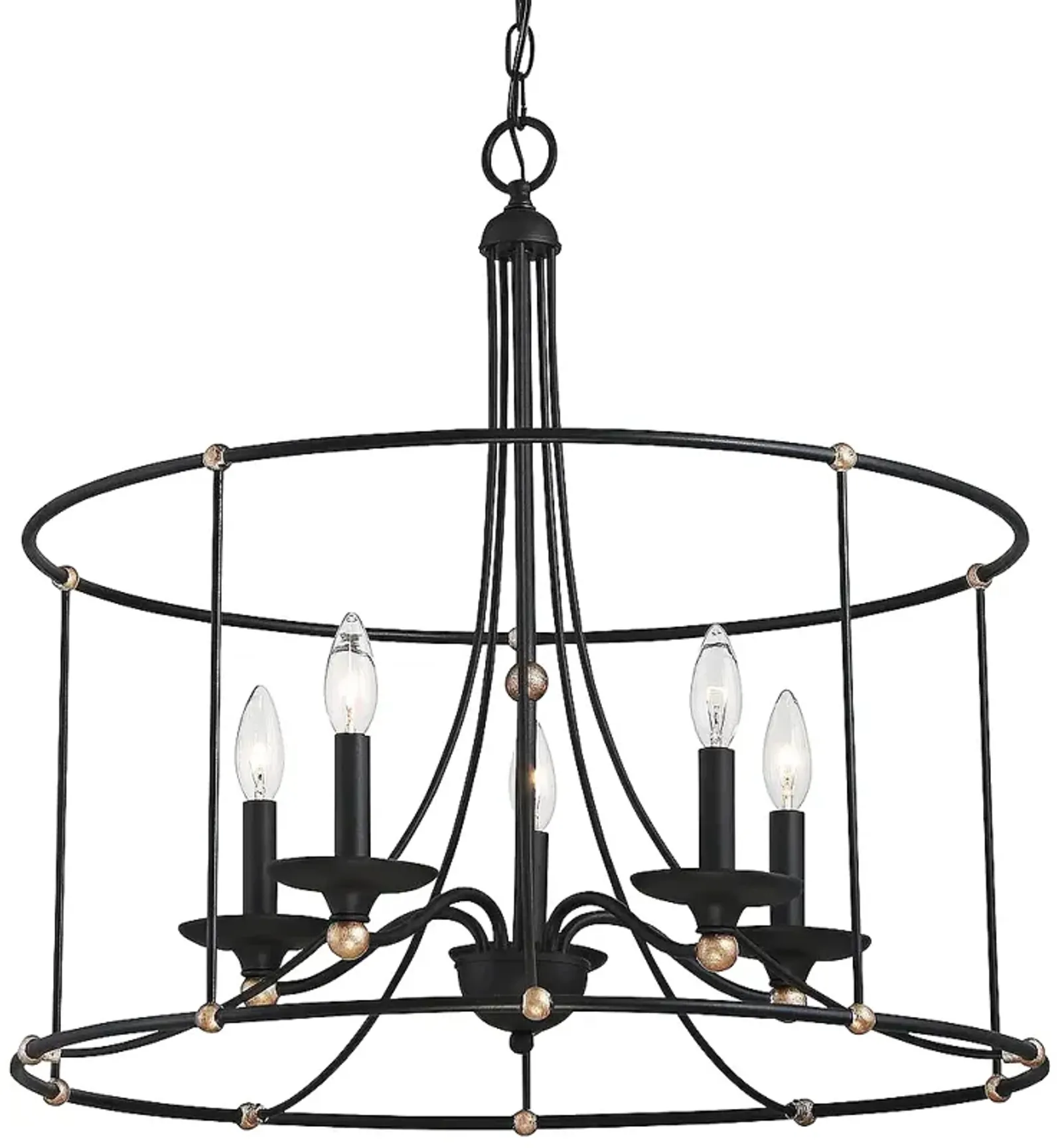 Westchester County 25" Wide Sand Coal 5-Light Chandelier