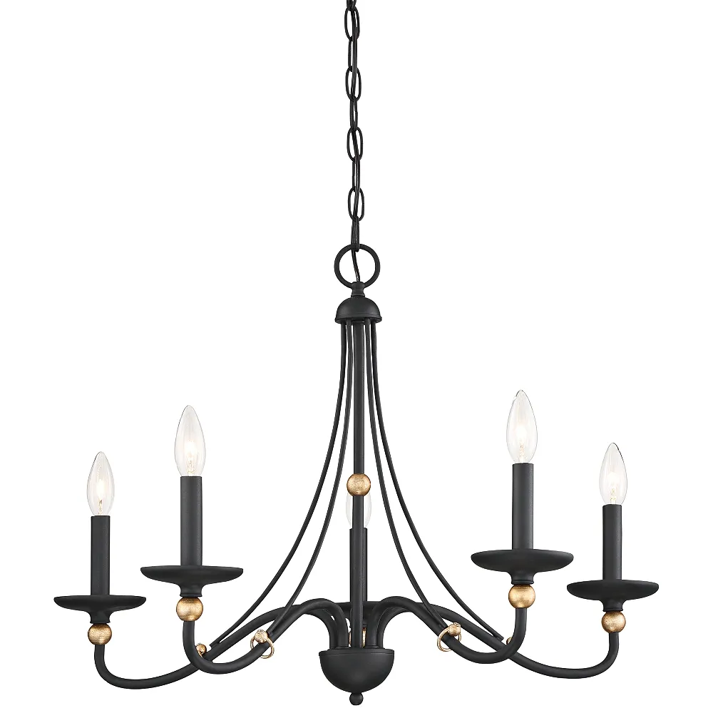 Westchester County 28" Wide Sand Coal 5-Light Chandelier