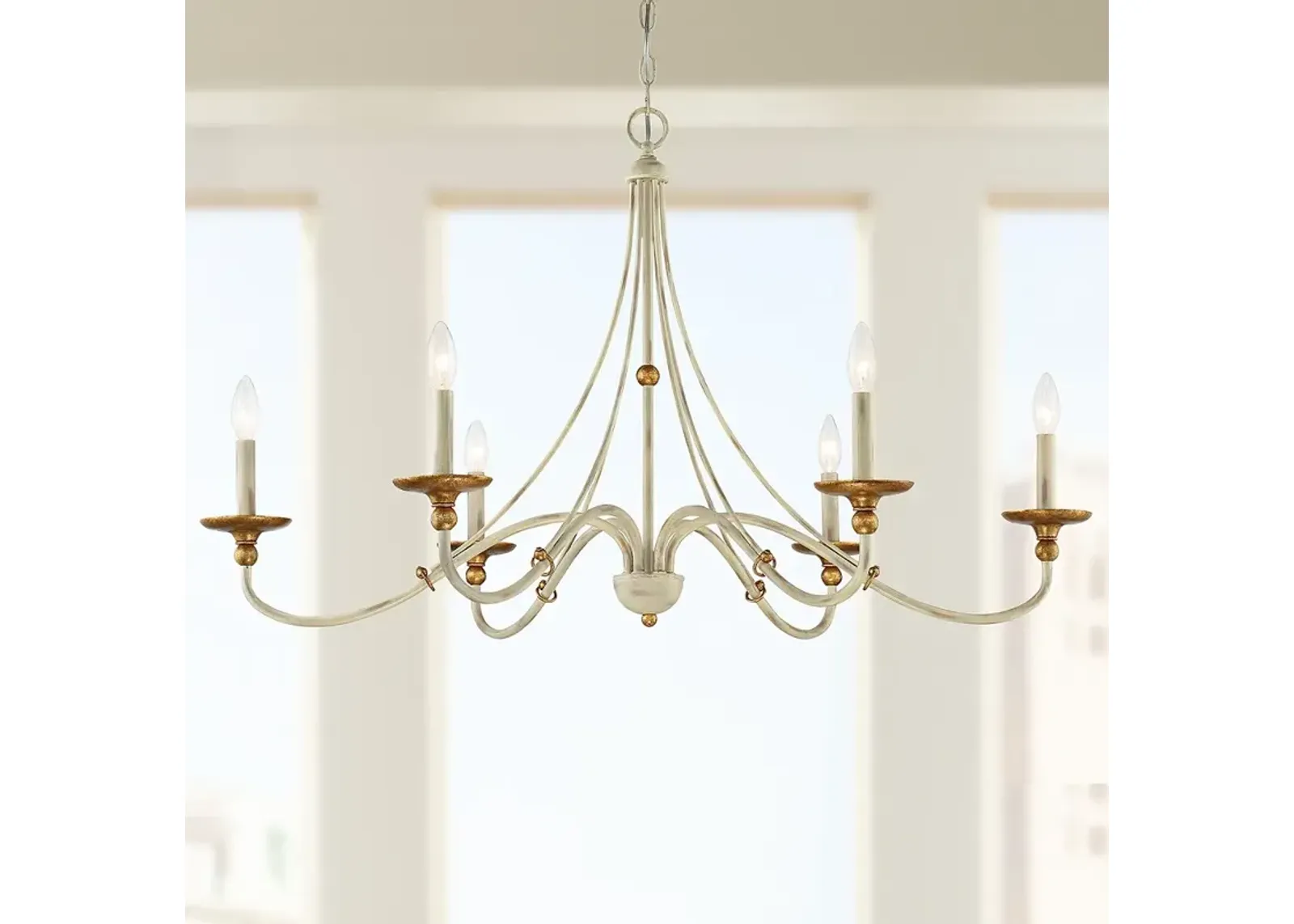 Minka Westchester County 40" Farmhouse White Candelabra Chandelier