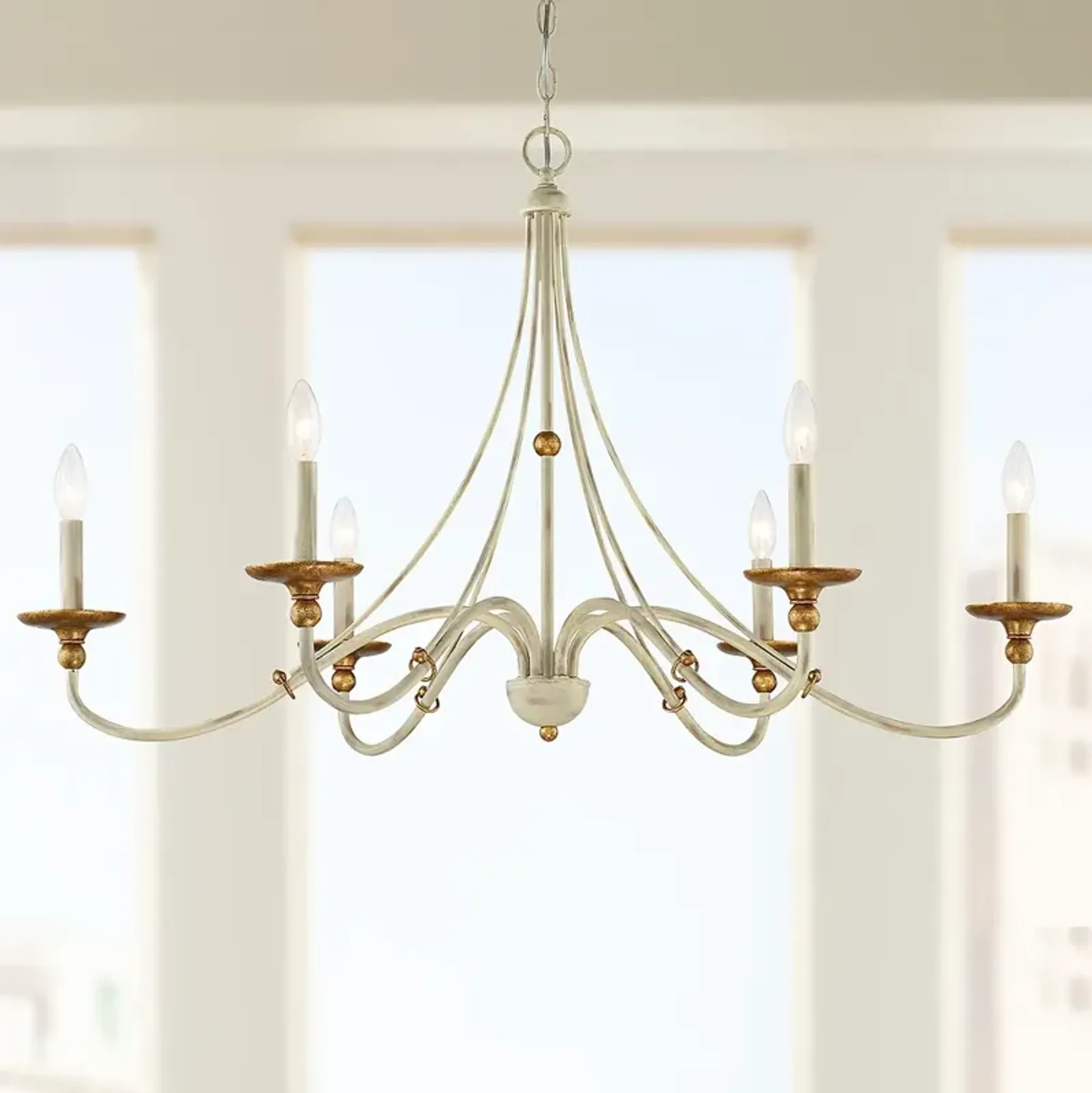 Minka Westchester County 40" Farmhouse White Candelabra Chandelier