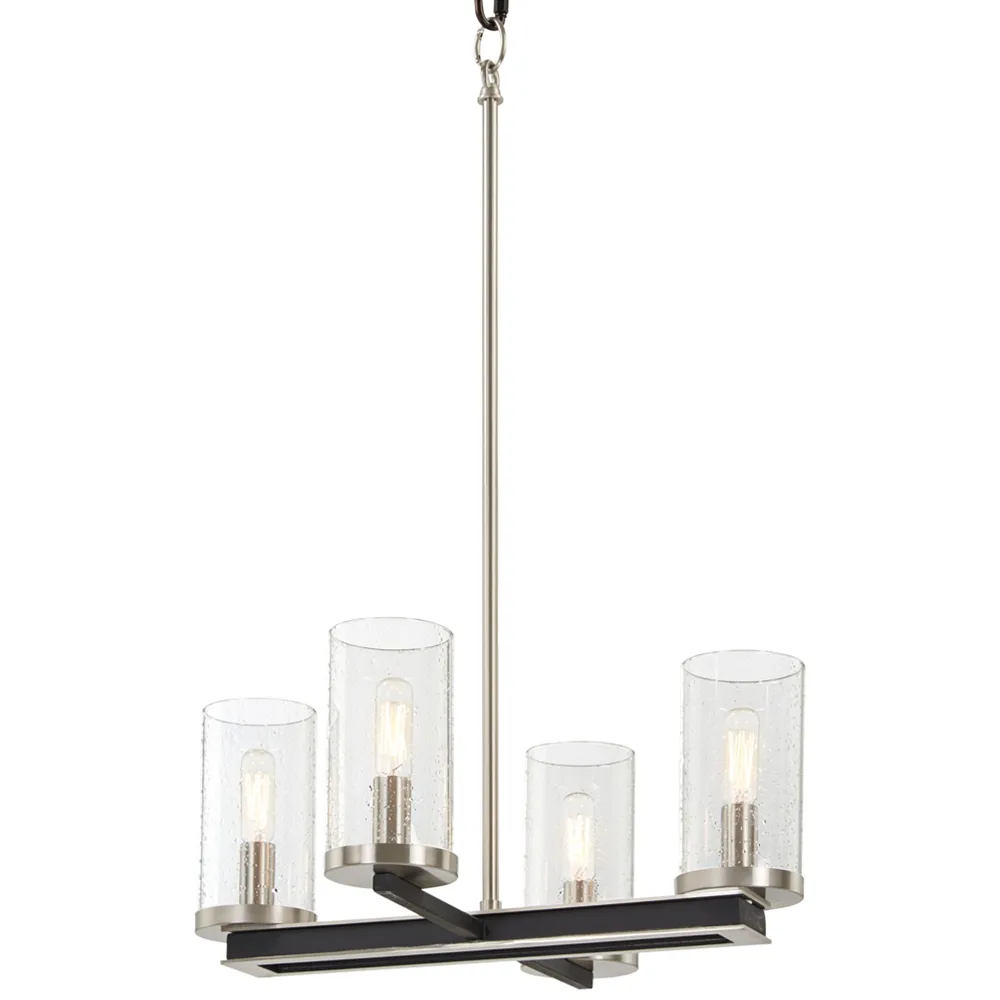 Cole's Crossing 18"W Coal Brushed Nickel 4-Light Chandelier