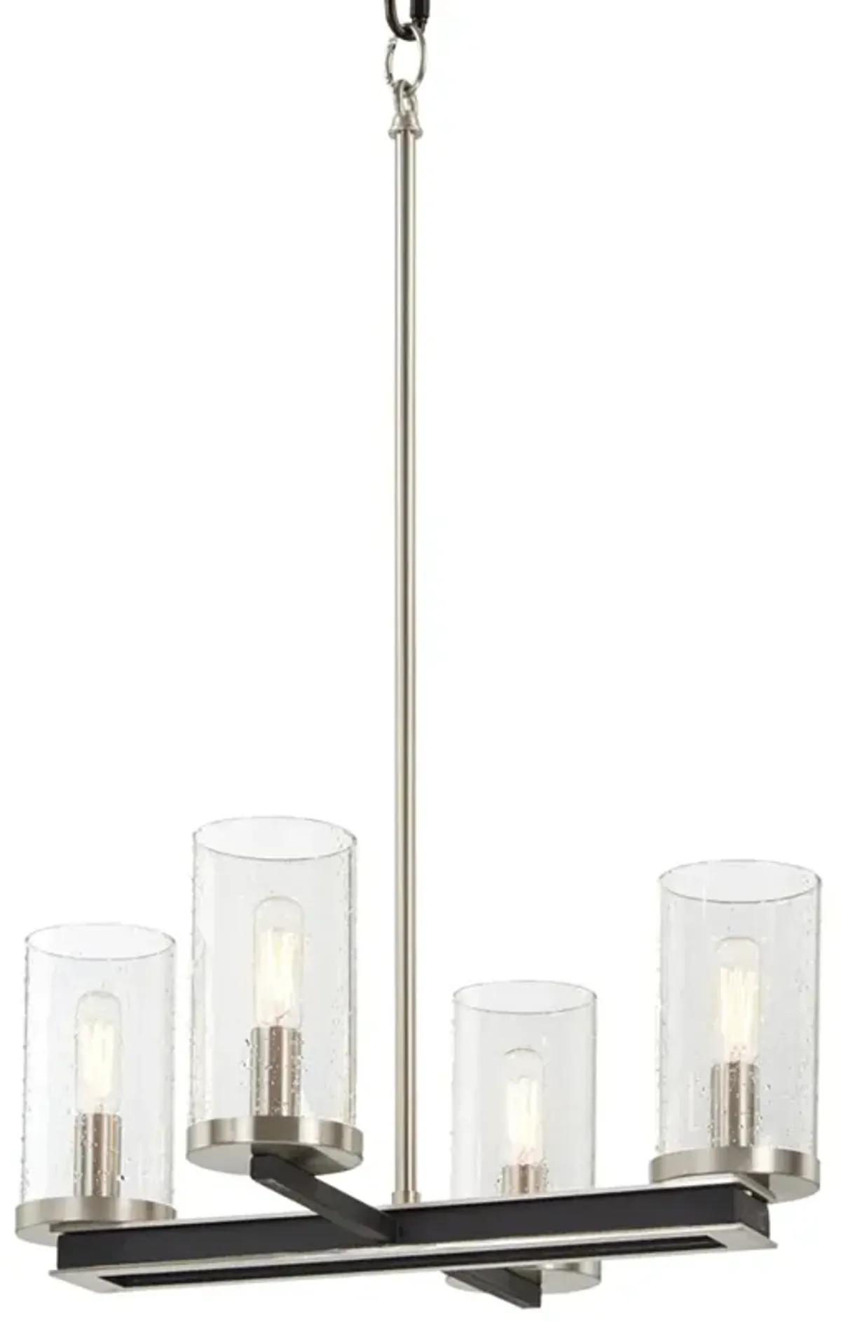 Cole's Crossing 18"W Coal Brushed Nickel 4-Light Chandelier