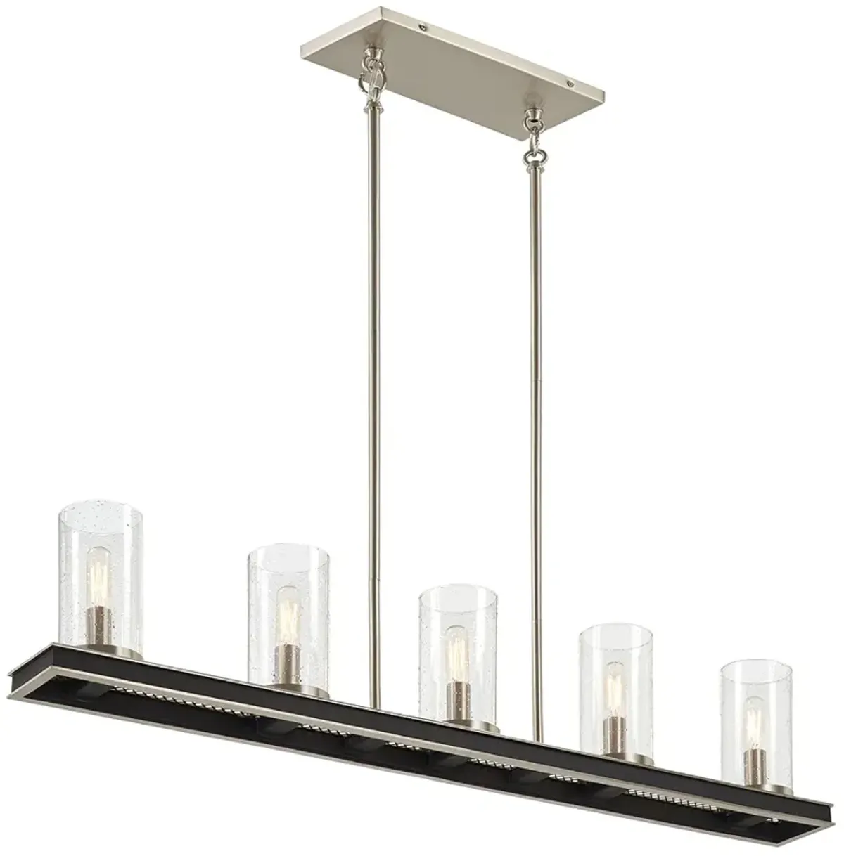 Cole's Crossing 40"W Coal Nickel 5-Light Island Chandelier