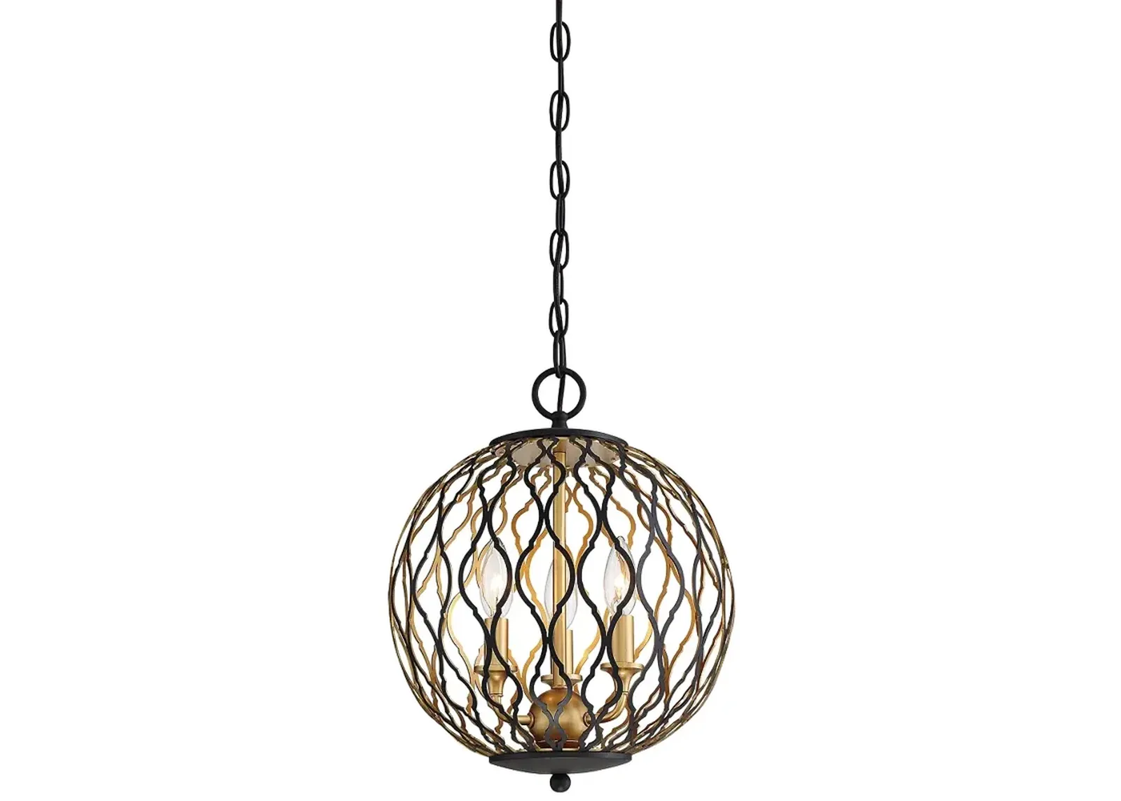 Gilded Glam 12"W Coal Honey Gold 3-Light Mini Pendant Light