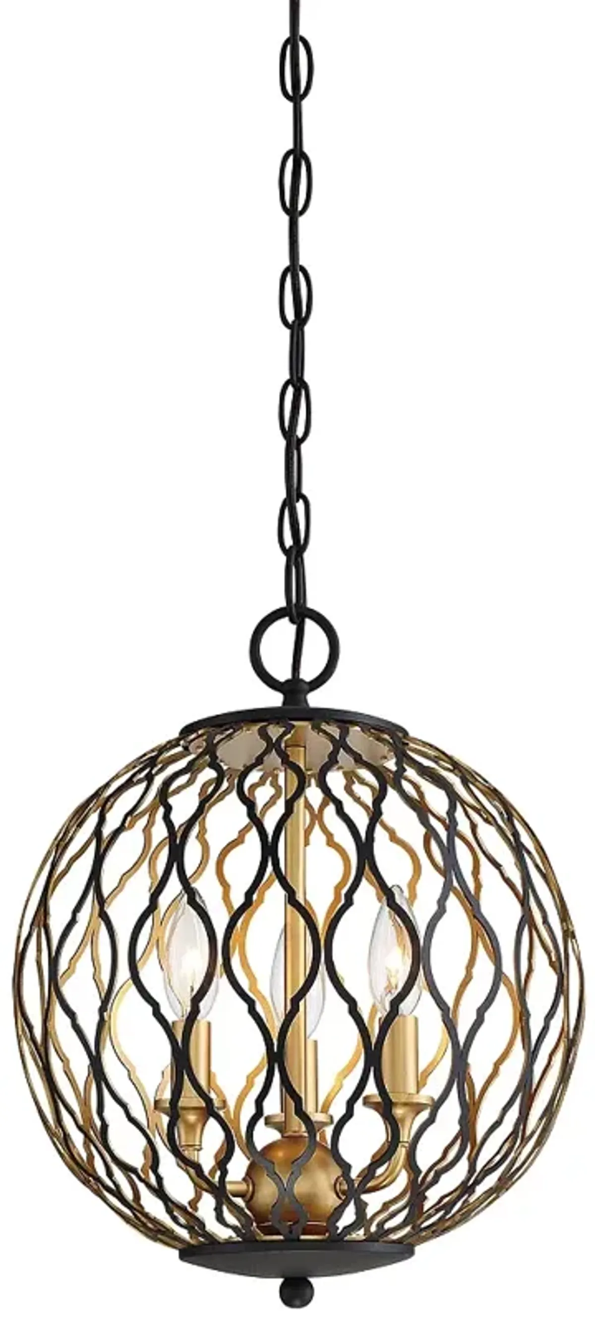 Gilded Glam 12"W Coal Honey Gold 3-Light Mini Pendant Light