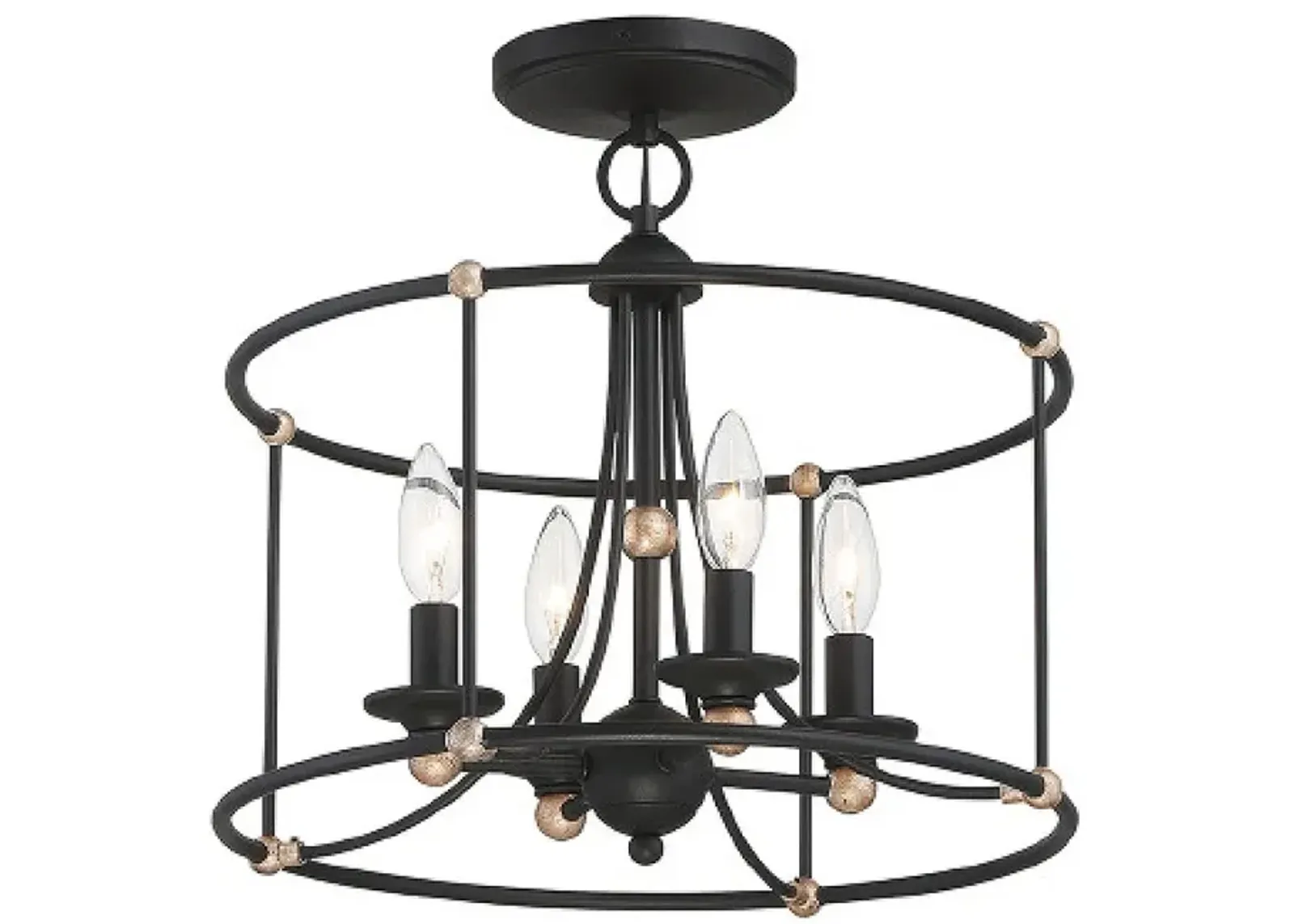 Westchester County 15 3/4"W Sand Coal 4-Light Ceiling Light