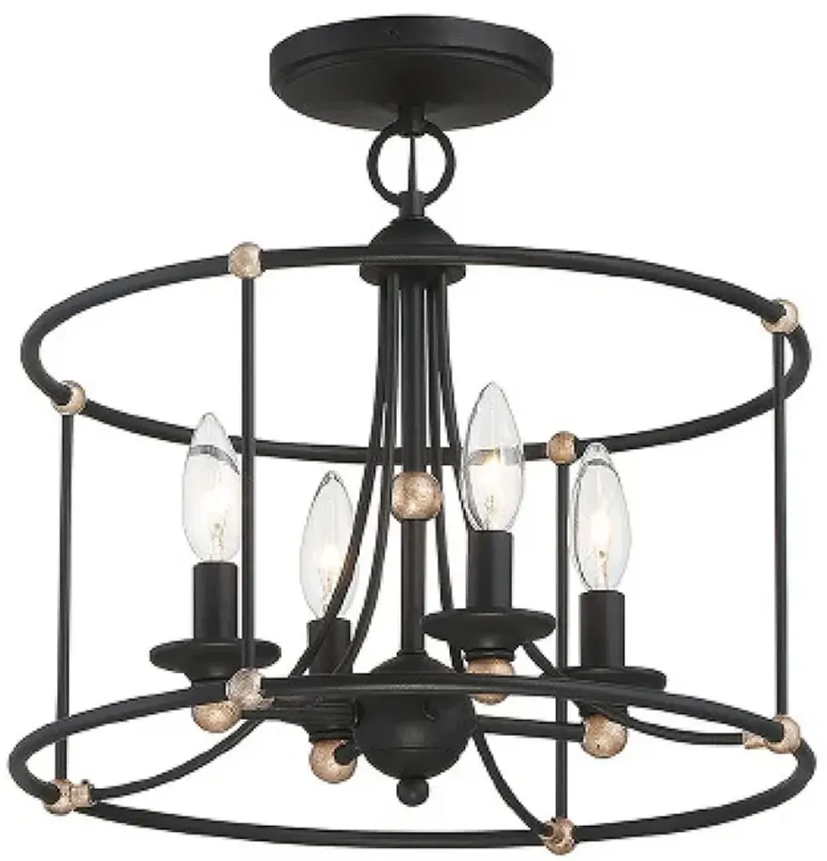 Westchester County 15 3/4"W Sand Coal 4-Light Ceiling Light