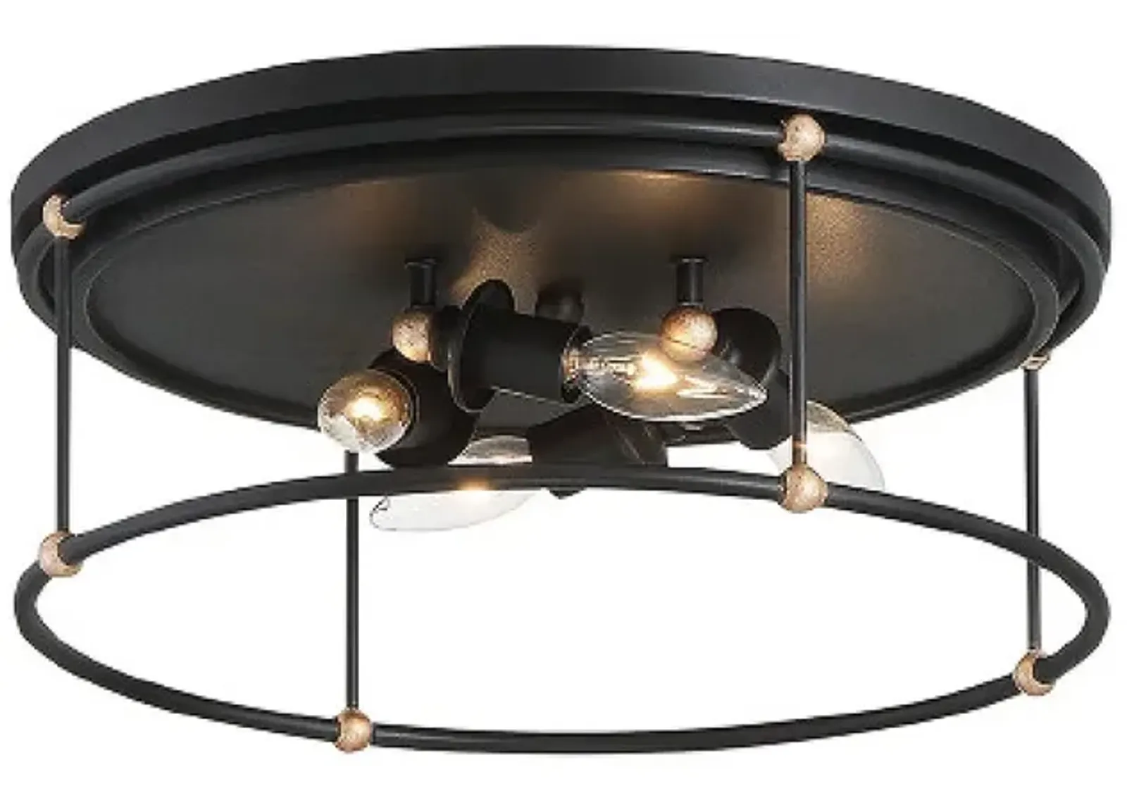 Westchester County 16 1/2" Wide Black Sand Coal 4-Light Ceiling Light