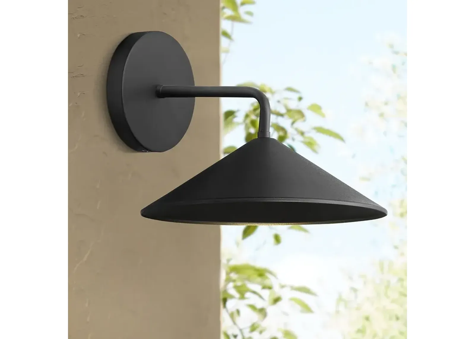 City Streets 10" Wide Sand Coal Black Modern LED Outdoor Wall Light