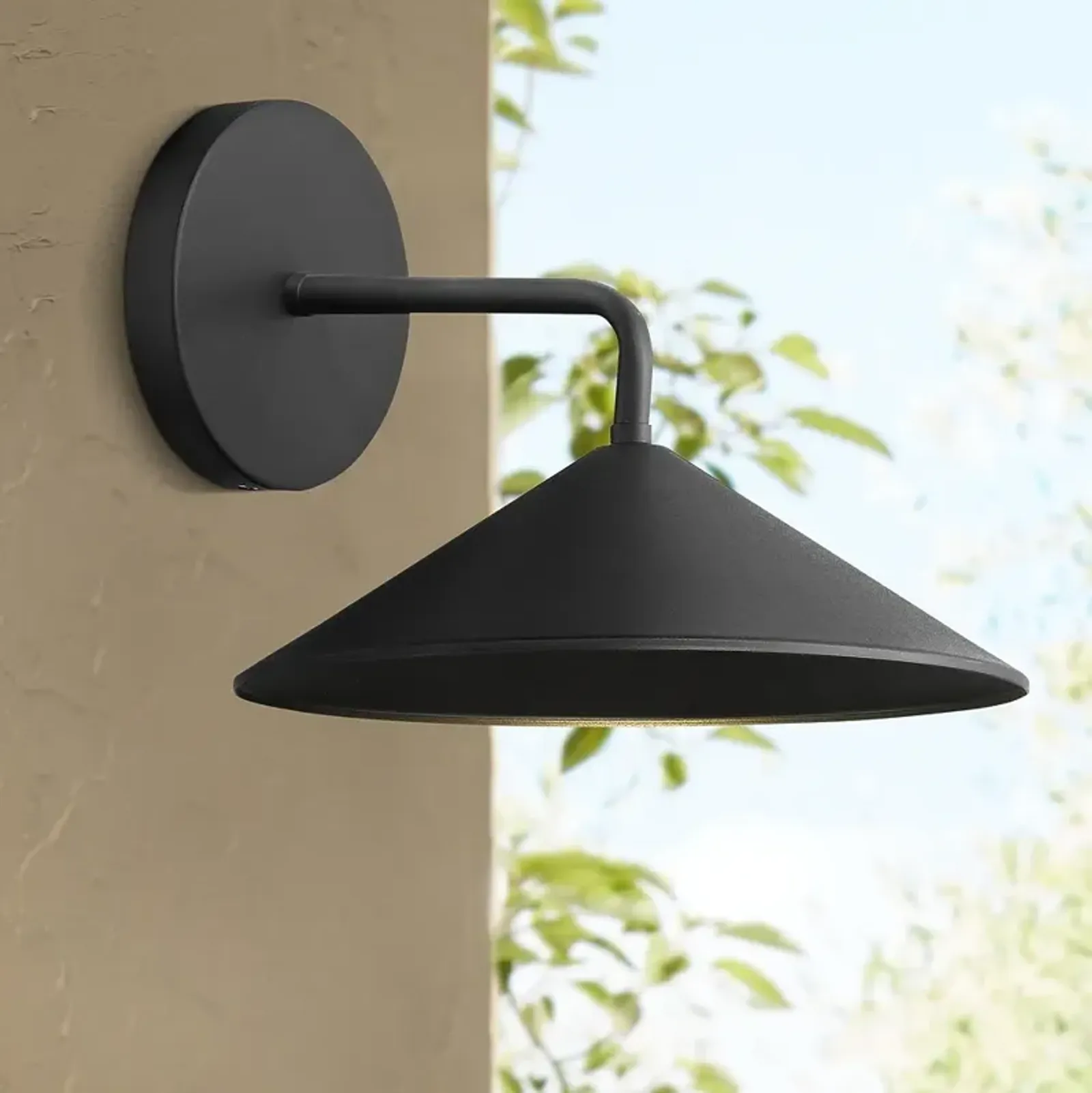 City Streets 10" Wide Sand Coal Black Modern LED Outdoor Wall Light