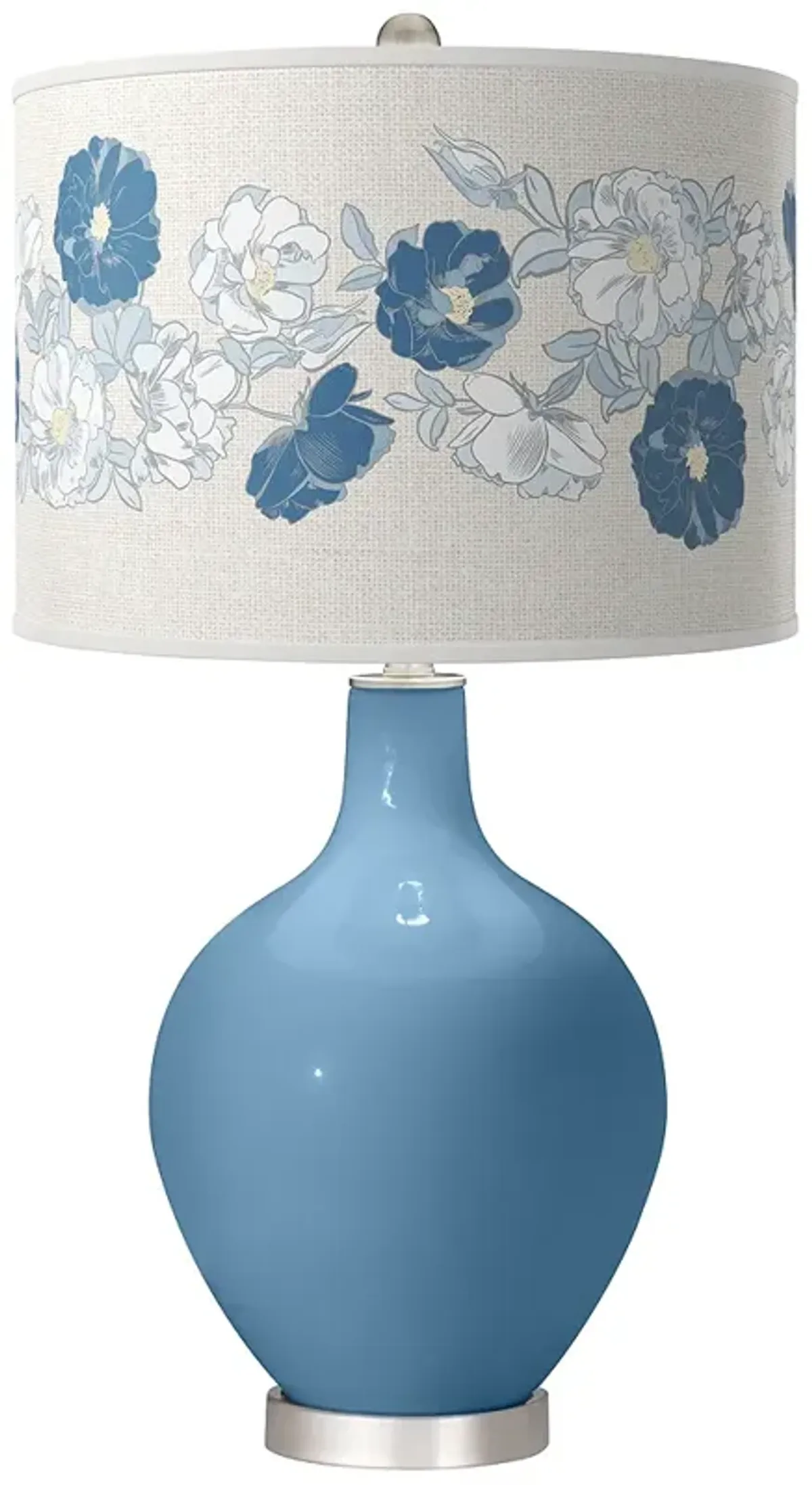 Secure Blue Rose Bouquet Ovo Table Lamp