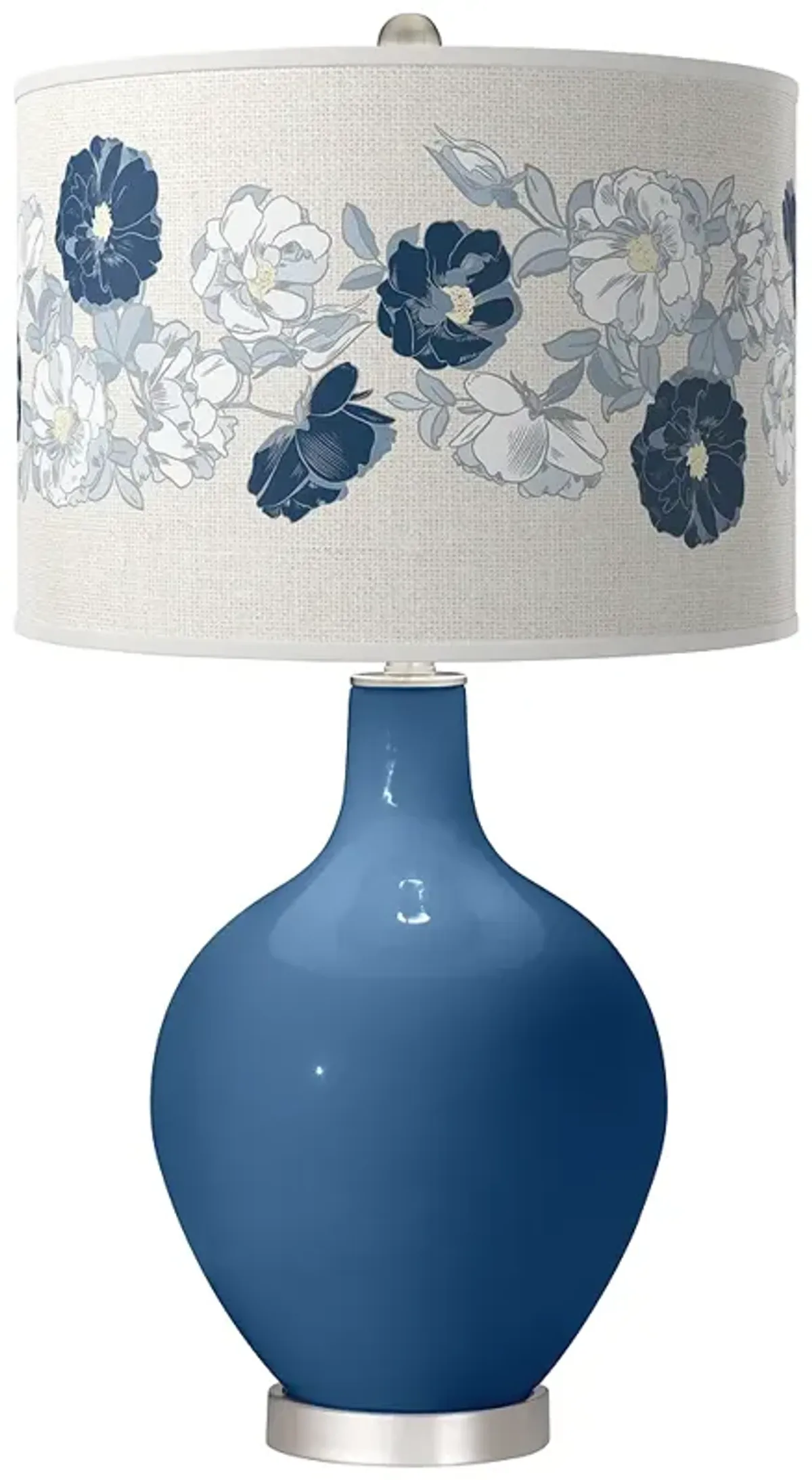 Color Plus Ovo 28 1/2" Rose Bouquet Regatta Blue Table Lamp