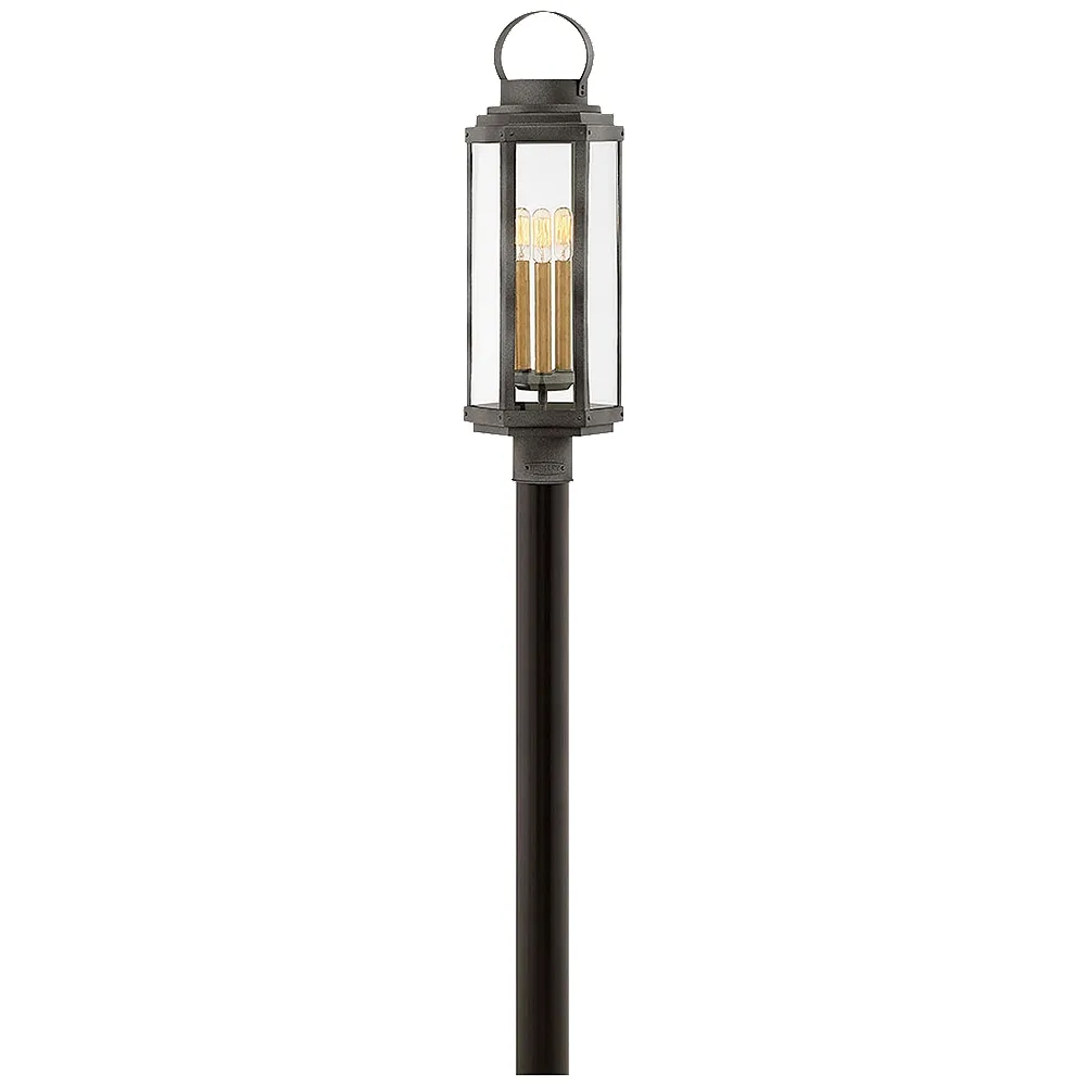 Danbury 24 3/4" High Aged Zinc Outdoor Post Light