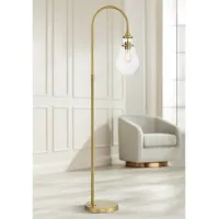 Possini Euro Vaile 66" Warm Gold Modern Arc Chairside Floor Lamp