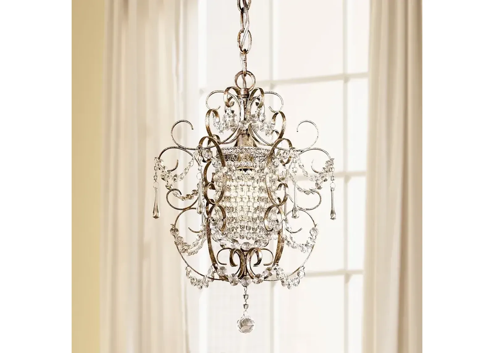 Minka Lavery French Silver 11" Traditional Crystal Mini Chandelier