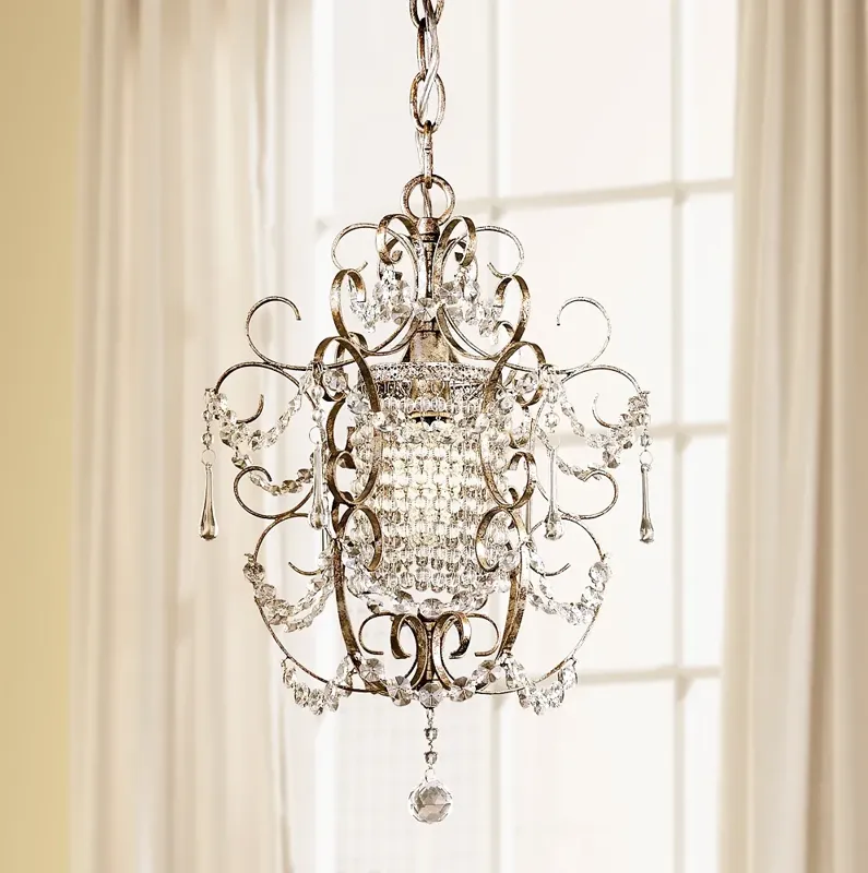 Minka Lavery French Silver 11" Traditional Crystal Mini Chandelier