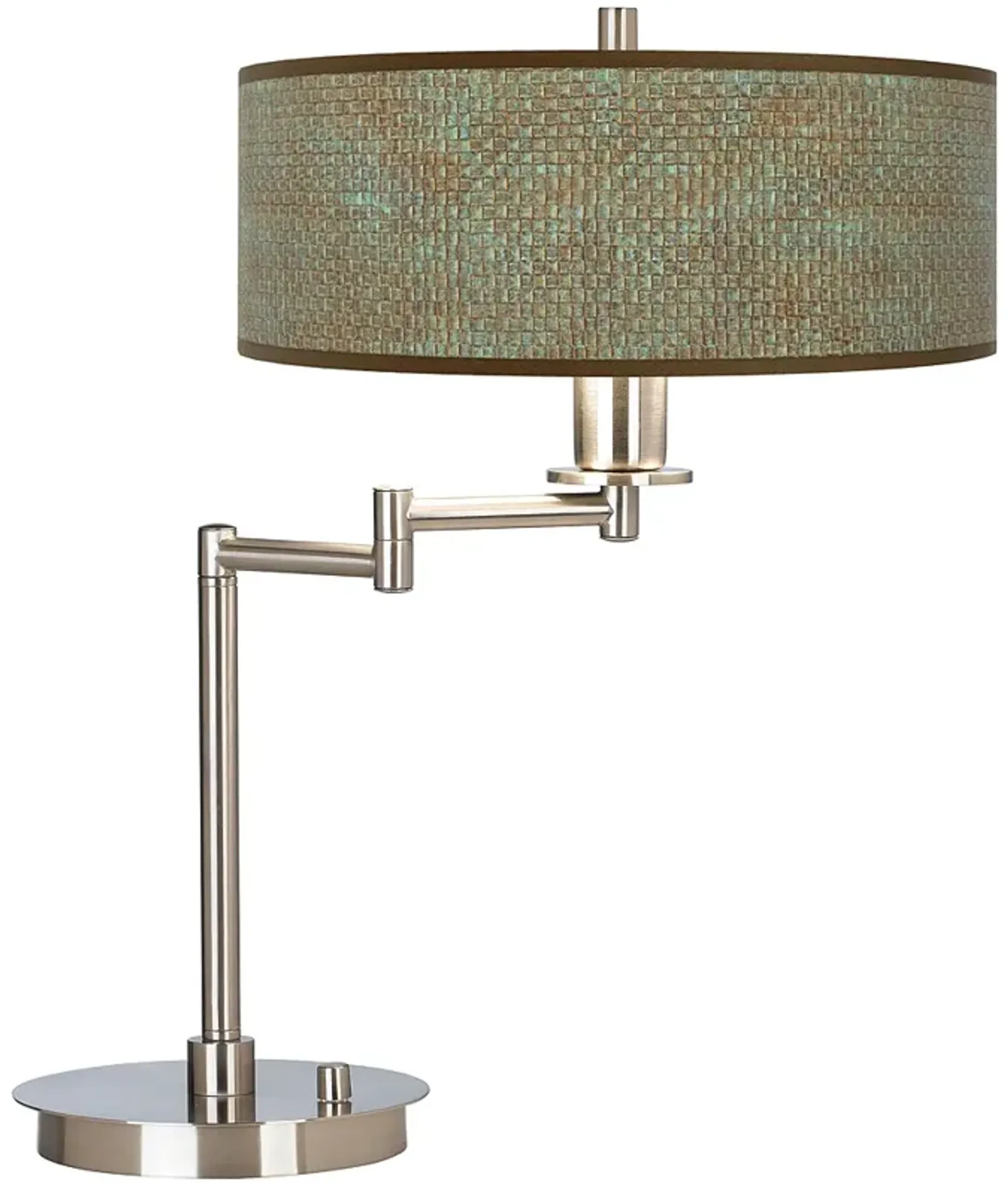 Giclee Gallery 20 1/2" Interweave Patina Shade LED Swing Arm Desk Lamp