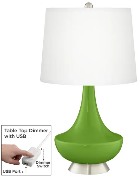 Rosemary Green Gillan Glass Table Lamp with Dimmer