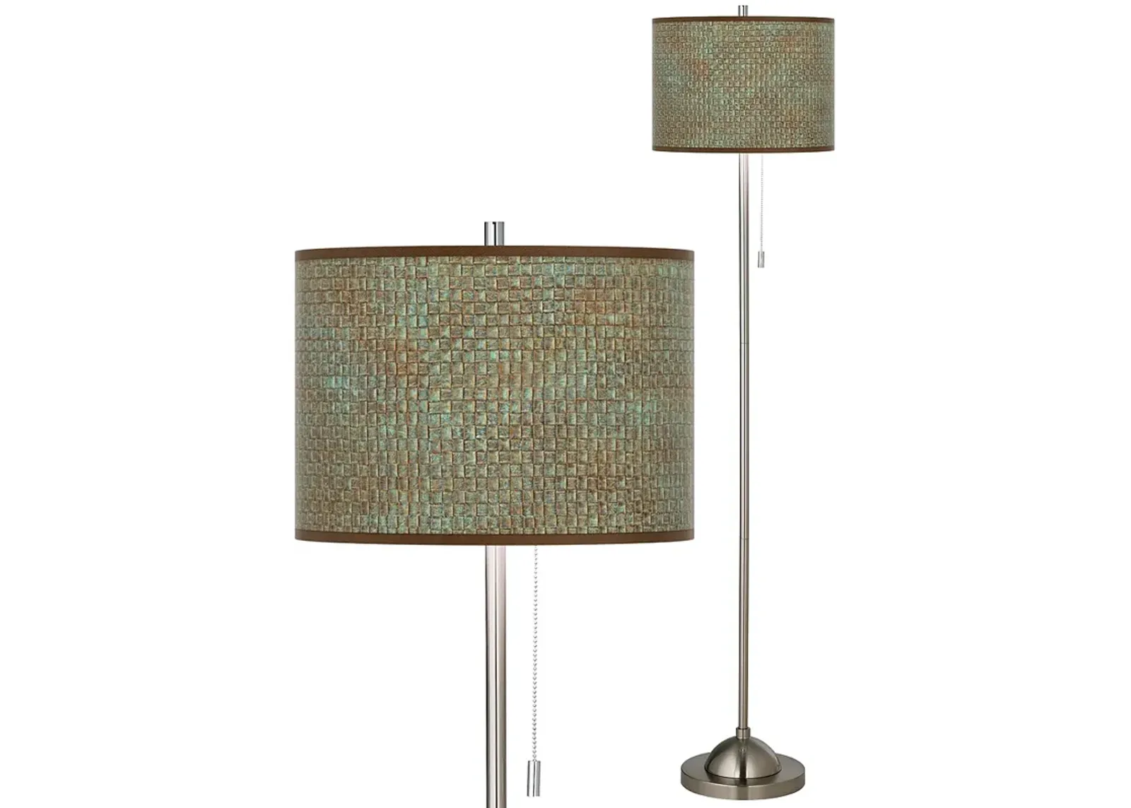 Interweave Patina Brushed Nickel Pull Chain Floor Lamp