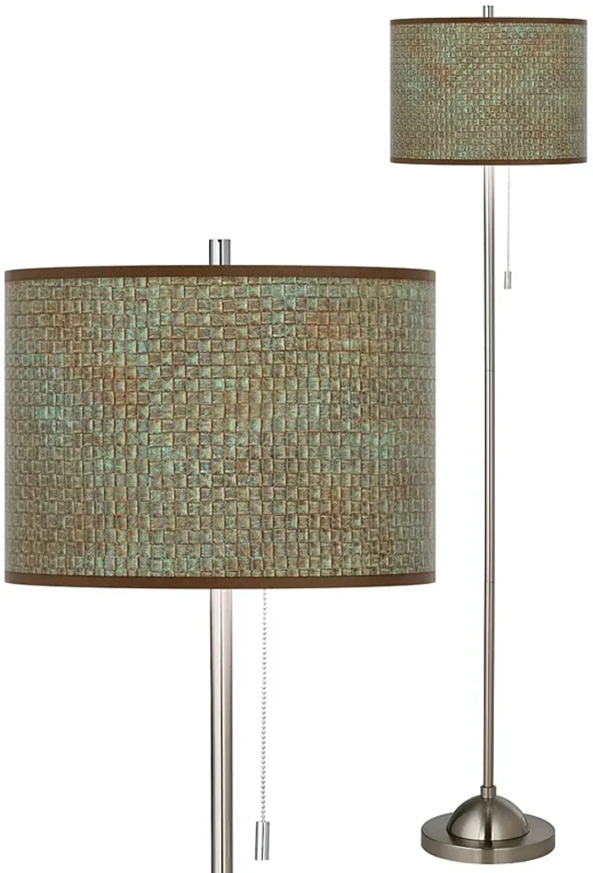 Interweave Patina Brushed Nickel Pull Chain Floor Lamp