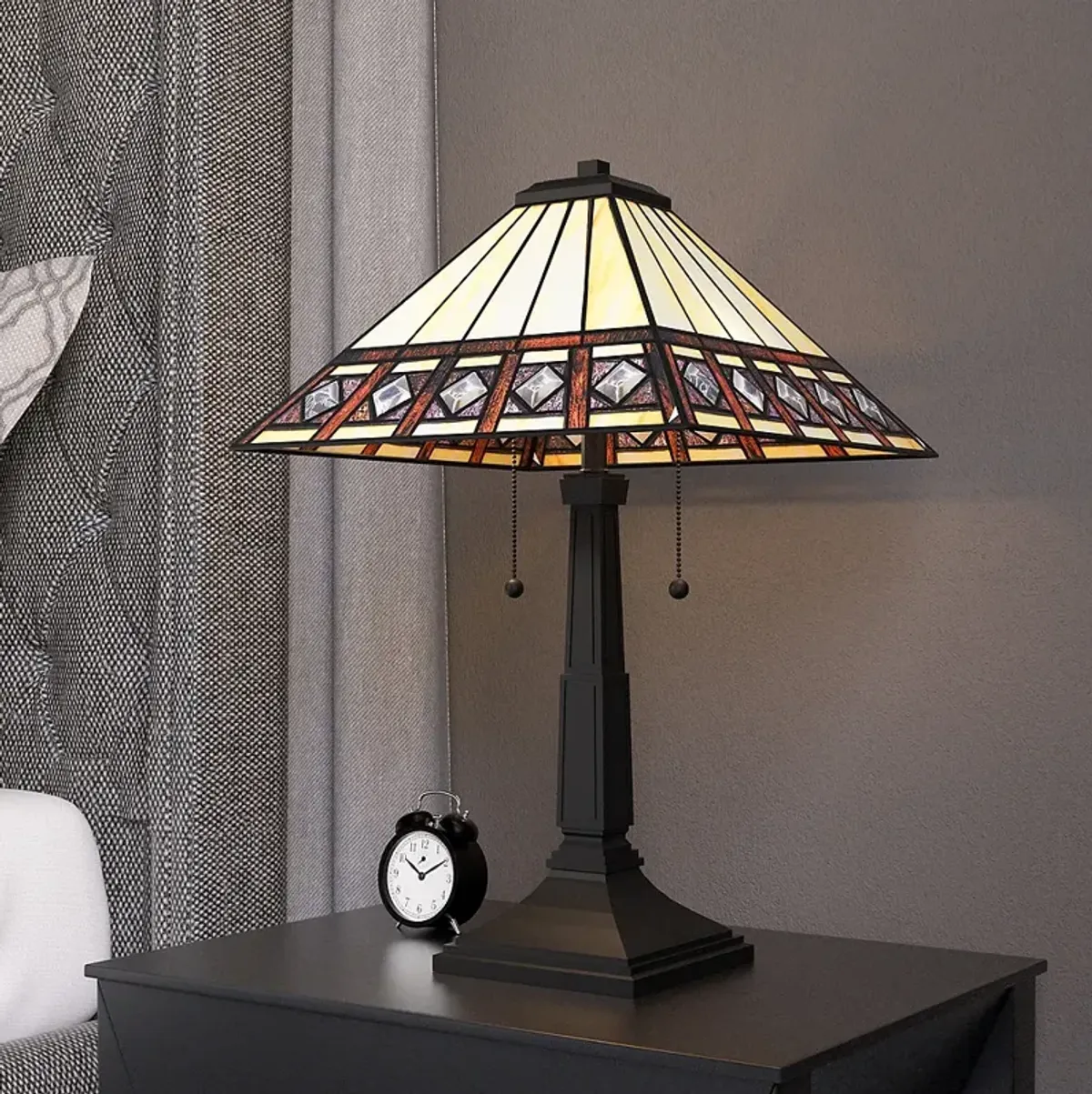 Quoizel Chardonnay 23" High 2-Light Matte Black Mission Table Lamp