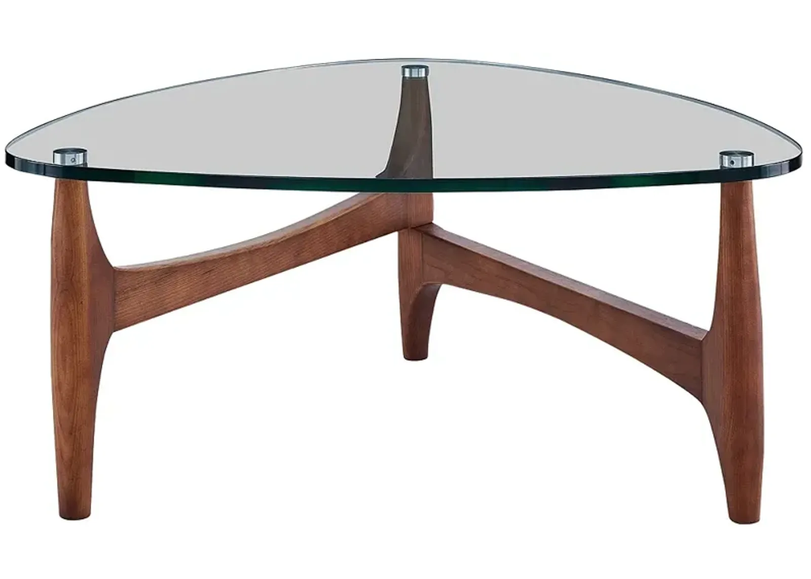 Ledell 35 1/2" Wide Walnut Ash Wood and Glass Modern Coffee Table