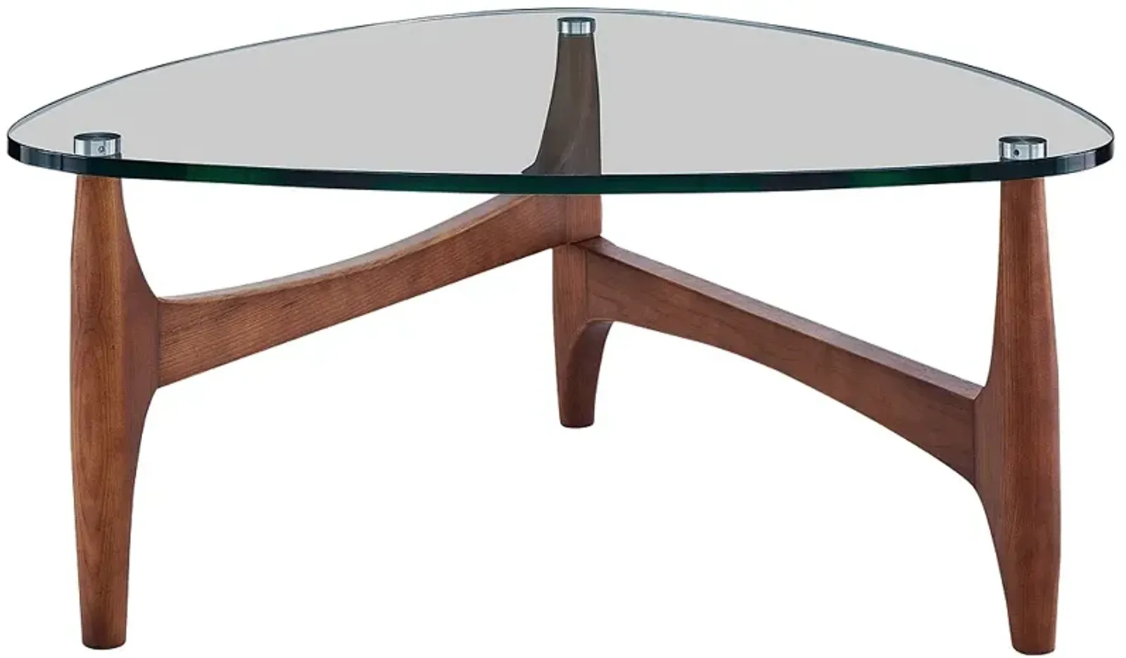 Ledell 35 1/2" Wide Walnut Ash Wood and Glass Modern Coffee Table