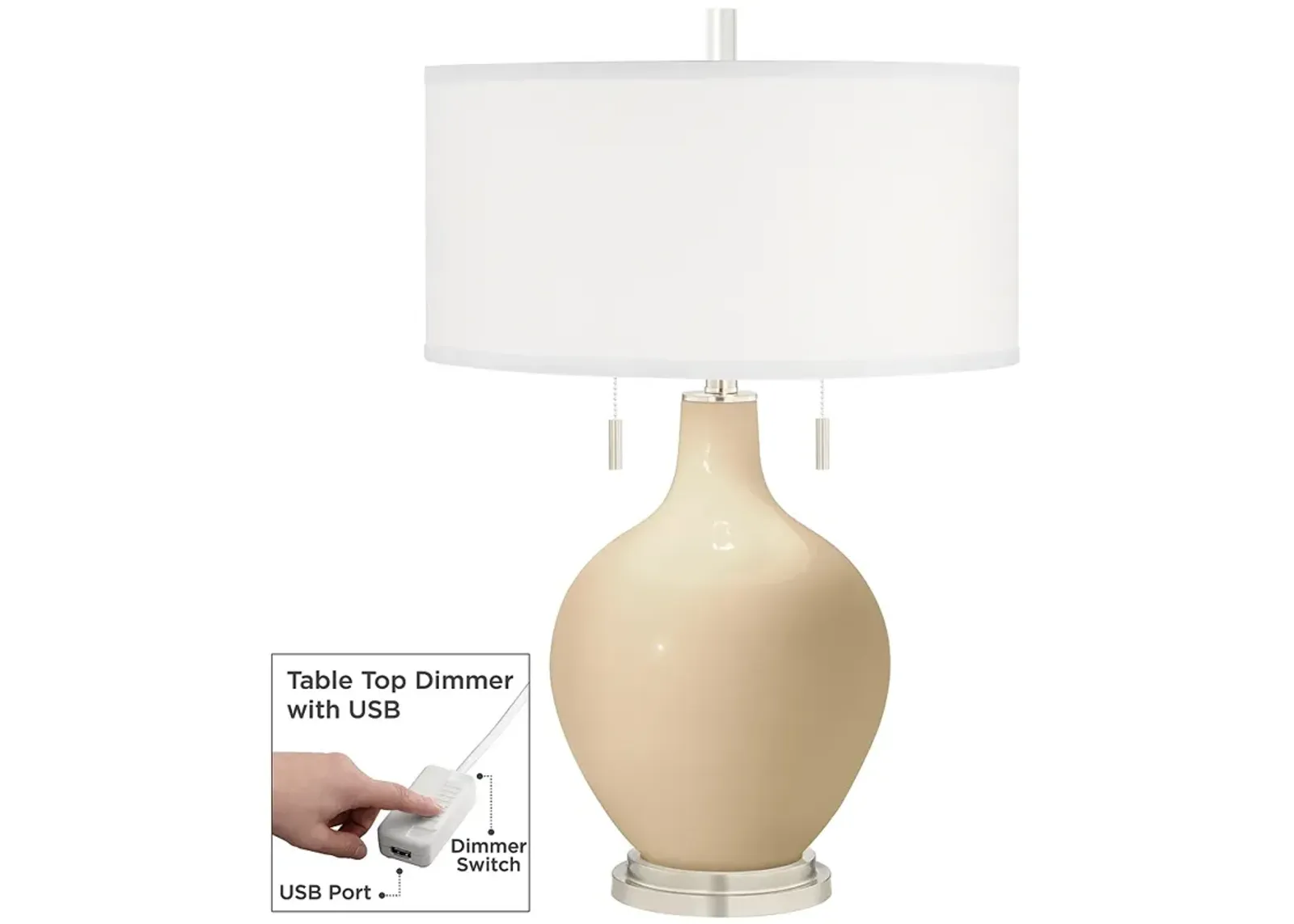 Colonial Tan Toby Table Lamp with Dimmer