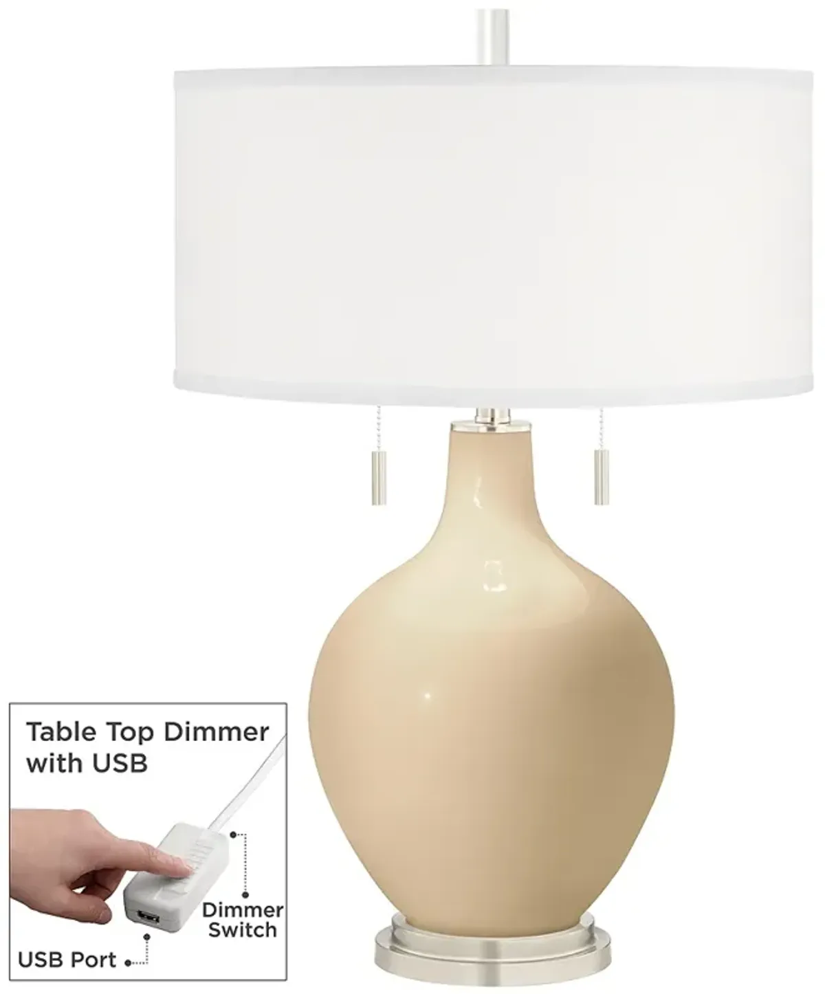 Colonial Tan Toby Table Lamp with Dimmer