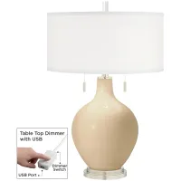 Colonial Tan Toby Table Lamp with Dimmer