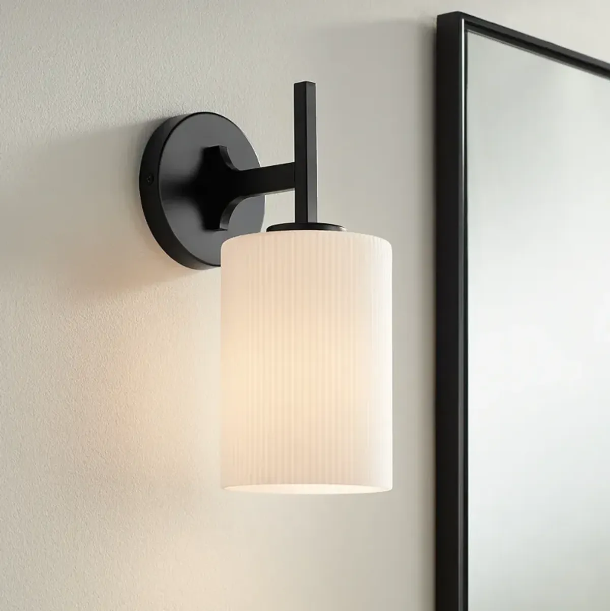 Possini Euro Nanni 12" High Matte Black Wall Sconce