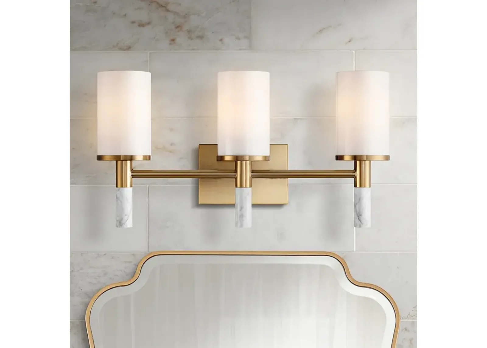 Possini Euro Lucius 21 3/4" Wide Soft Gold 3-Light Bath Light