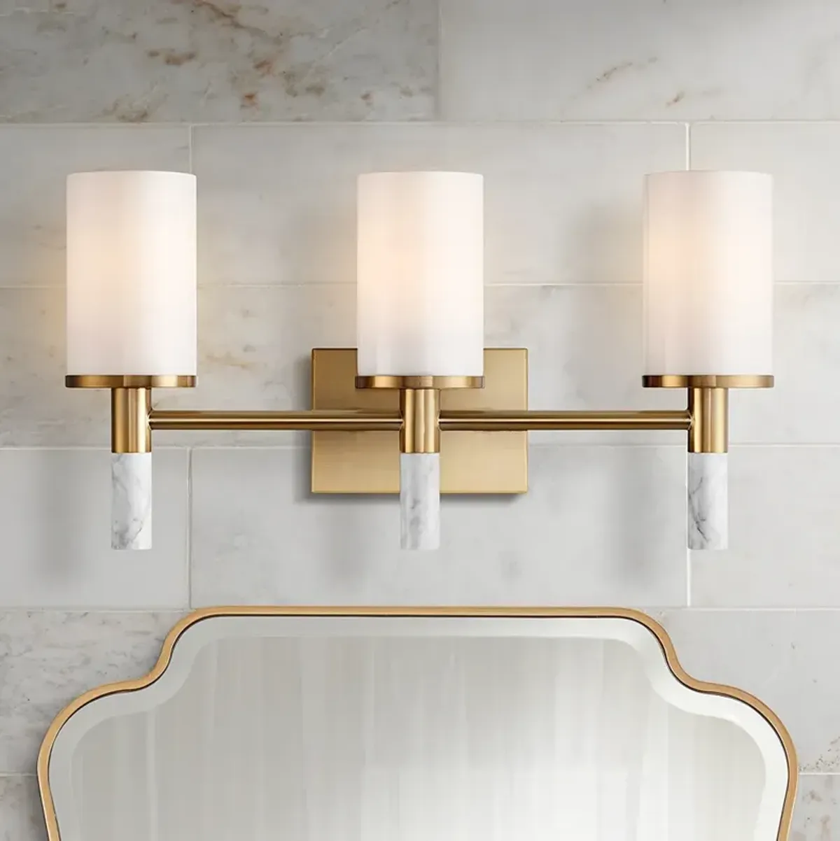 Possini Euro Lucius 21 3/4" Wide Soft Gold 3-Light Bath Light