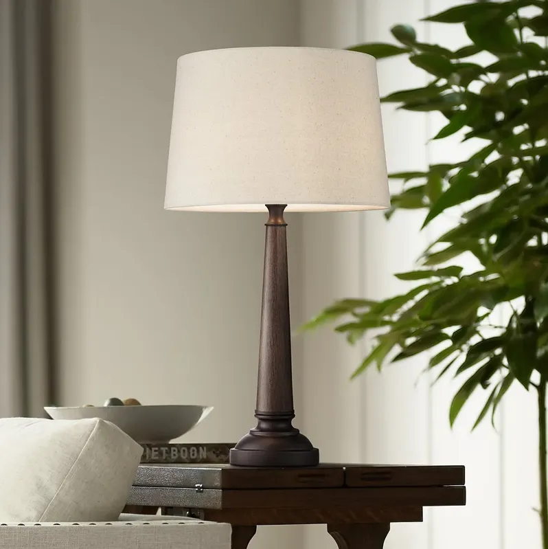 Pacific Coast Lighting Farmhouse Walnut Wood Table Lamp