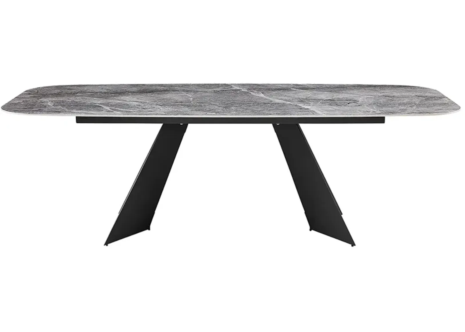 Lizarte 93 3/4"W Marble Ceramic Dark Gray Steel Dining Table