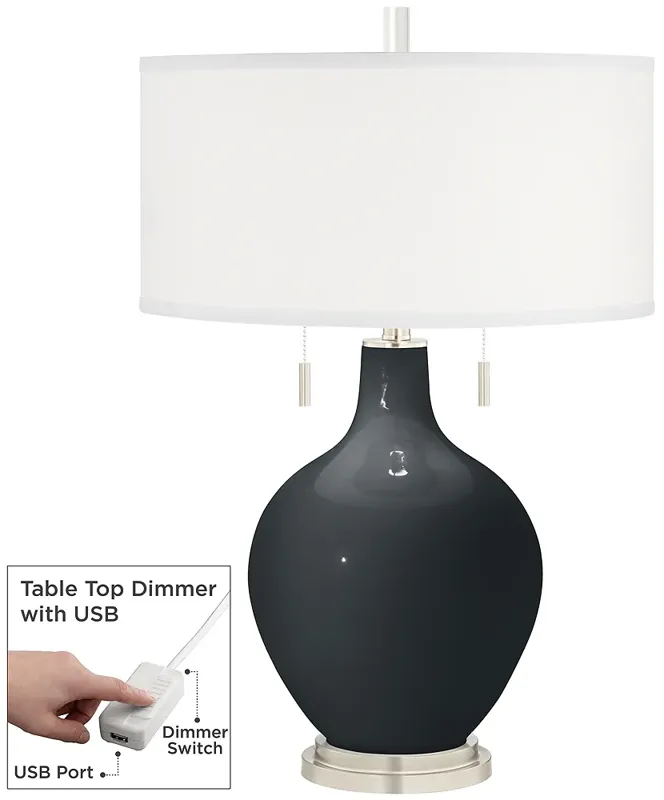 Black Of Night Toby Table Lamp with Dimmer