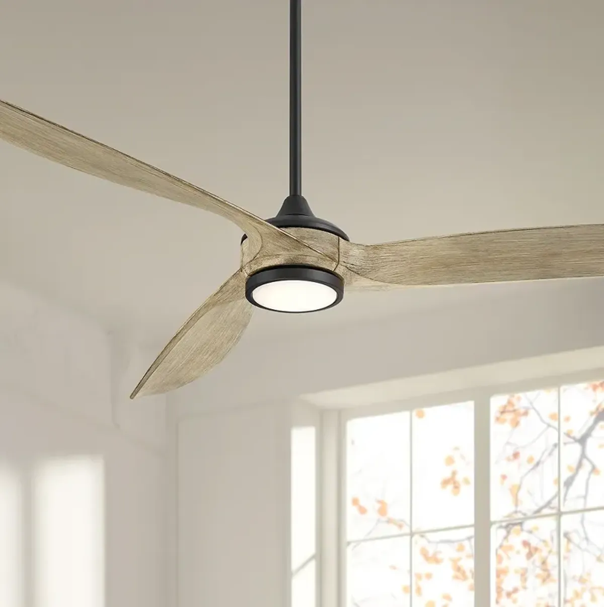 60" Casa Vieja La Jolla Surf Matte Black LED Ceiling Fan with Remote