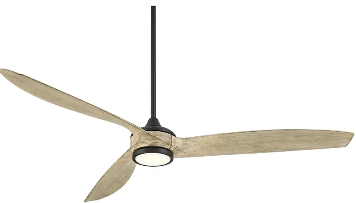 60" Casa Vieja La Jolla Surf Matte Black LED Ceiling Fan with Remote