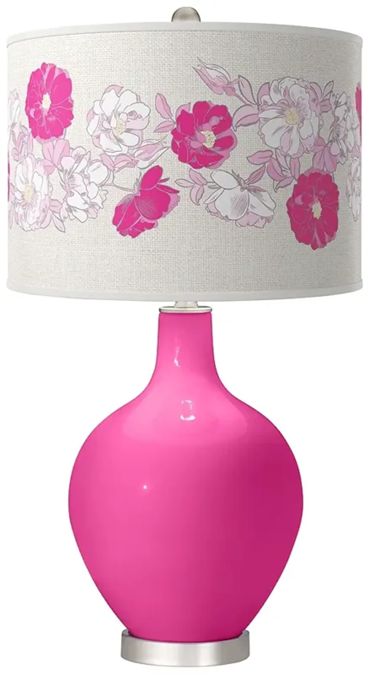 Color Plus Ovo 28 1/2" Rose Bouquet Fuchsia Pink Table Lamp